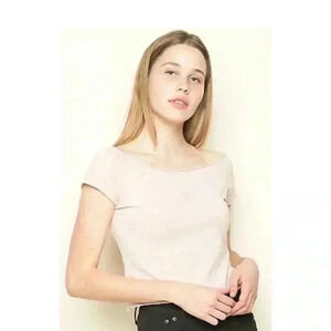 Brandy‎ Melville pink off  shoulder top